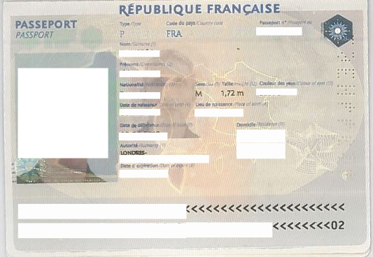 Scanned copy of passport