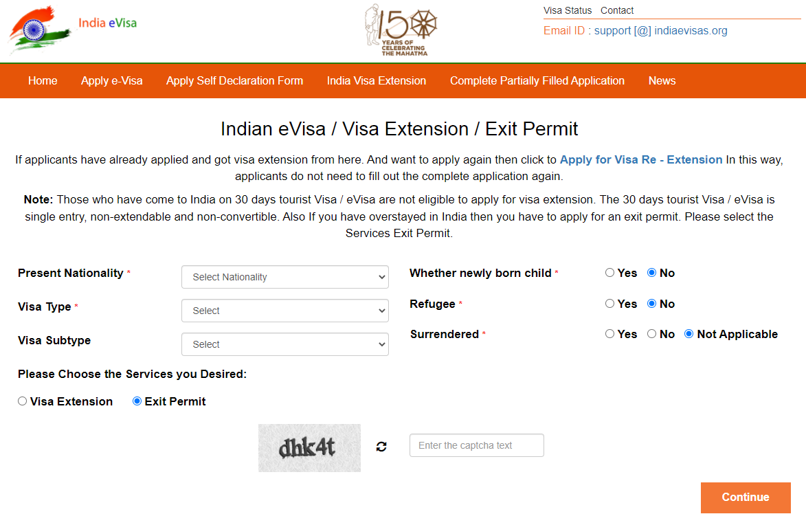 Exit Permit Online Application Process Step: 1